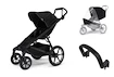 Poussette Thule Urban Glide 4-wheel Black + Barre de sécurité + Protection pluie