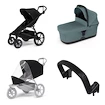 Poussette Thule Urban Glide 4-wheel Black + Bassinet Mid blue SET 4en1