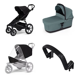 Poussette Thule Urban Glide 4-wheel Black + Bassinet Mid blue SET 4en1