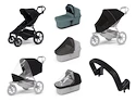 Poussette Thule Urban Glide 4-wheel Black + Bassinet Mid blue SET 7en1