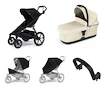 Poussette Thule Urban Glide 4-wheel Black + Bassinet Soft beige SET 5en1