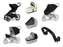 Poussette Thule Urban Glide 4-wheel Black + Bassinet Soft beige SET 7en1