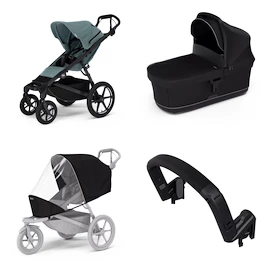 Poussette Thule Urban Glide 4-wheel Mid blue + Bassinet Black SET 4en1