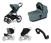 Poussette Thule Urban Glide 4-wheel Mid blue + Bassinet Mid blue SET 5en1