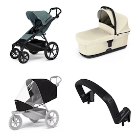 Poussette Thule Urban Glide 4-wheel Mid blue + Bassinet Soft beige SET 4en1