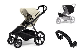 Poussette Thule Urban Glide 4-wheel Soft beige + Barre de sécurité + Protection pluie