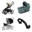 Poussette Thule Urban Glide 4-wheel Soft beige + Bassinet Mid blue SET 4en1