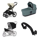 Poussette Thule Urban Glide 4-wheel Soft beige + Bassinet Mid blue SET 4en1