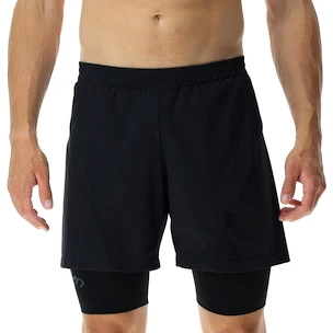 Short pour homme UYN  RUNNING EXCELERATION OW PERFORMANCE 2IN1 SHORT Black