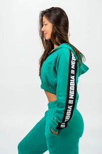 Sweat-shirt pour femme Nebbia  Cropped Zip-Up Hoodie green