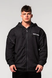 Sweat-shirt pour homme Nebbia Washed-off Zip Up Hoodie GYM BRO Black