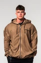 Sweat-shirt pour homme Nebbia  Washed-off Zip Up Hoodie GYM BRO Light Brown