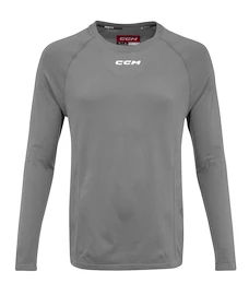 T-shirt de compression CCM LS Premium Training Tee Dark Grey Heathered Senior