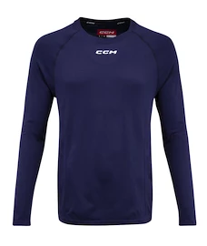 T-shirt de compression CCM LS Premium Training Tee True Navy Senior