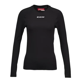 T-shirt de compression CCM LS Training Tee Black Senior