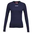 T-shirt de compression CCM  LS Training Tee Navy Senior