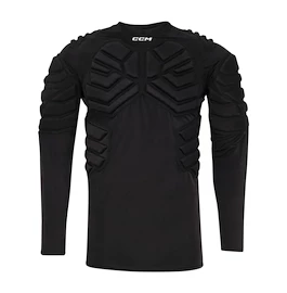 T-shirt de compression CCM Padded Goalie LS Black Senior