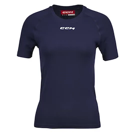 T-shirt de compression pour femme CCM SS Training Tee Navy Senior