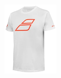 T-shirt pour enfant Babolat  Strike Cotton Tee Jr White/Strike Red 8 - 10 let