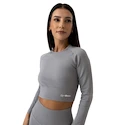 T-shirt pour femme GymBeam  FLO Ribbed CropTop Grey