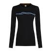 T-shirt pour femme Icebreaker Merino 200 Oasis LS Crewe Mountain Pulse Black