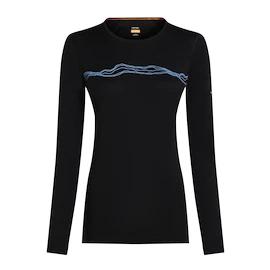 T-shirt pour femme Icebreaker Merino 200 Oasis LS Crewe Mountain Pulse Black