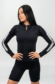 T-shirt pour femme Nebbia Long Sleeve Zipper Top WINNER black