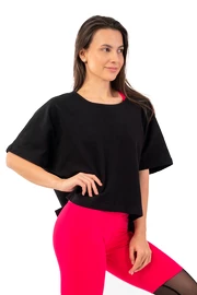 T-shirt pour femme Nebbia Organic Cotton Loose Fit “The Minimalist” Crop Top 417 black