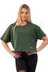 T-shirt pour femme Nebbia  Organic Cotton Loose Fit “The Minimalist” Crop Top 417 dark green M/L