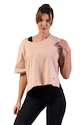 T-shirt pour femme Nebbia  Organic Cotton Loose Fit “The Minimalist” Crop Top 417 salmon XS/S