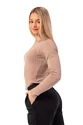 T-shirt pour femme Nebbia  Organic Cotton Ribbed Long Sleeve Top 415 brown