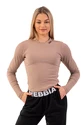 T-shirt pour femme Nebbia  Organic Cotton Ribbed Long Sleeve Top 415 brown