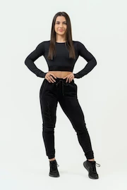 T-shirt pour femme Nebbia Women's Long Sleeve Crop Top Perform 839 Black