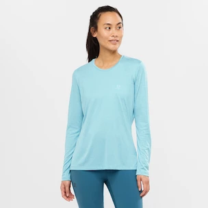 T-shirt pour femme Salomon  Agile LS Tee Crystal Blue