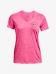 T-shirt pour femme Under Armour  Tech Twist LC Crest SSV-PNK