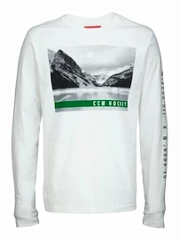 T-shirt pour homme CCM Nostalgia POND L/S TEE White