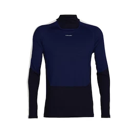 T-shirt pour homme Icebreaker Merino 200 Oasis Sonebula LS High Neck Mid Navy/Royal Navy/Snow/Cb