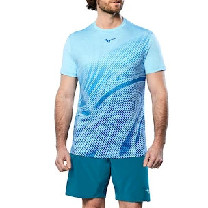 T-shirt pour homme Mizuno  Charge Shadow Graphic Tee Blue Glow