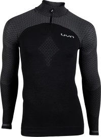 T-shirt pour homme UYN Running Alpha OW Shirt LS Zip Up black/grey