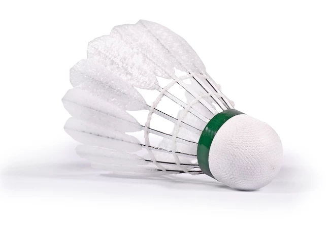 Deux Volants De Badminton Blanc à Partir De Plumes Synthétiques